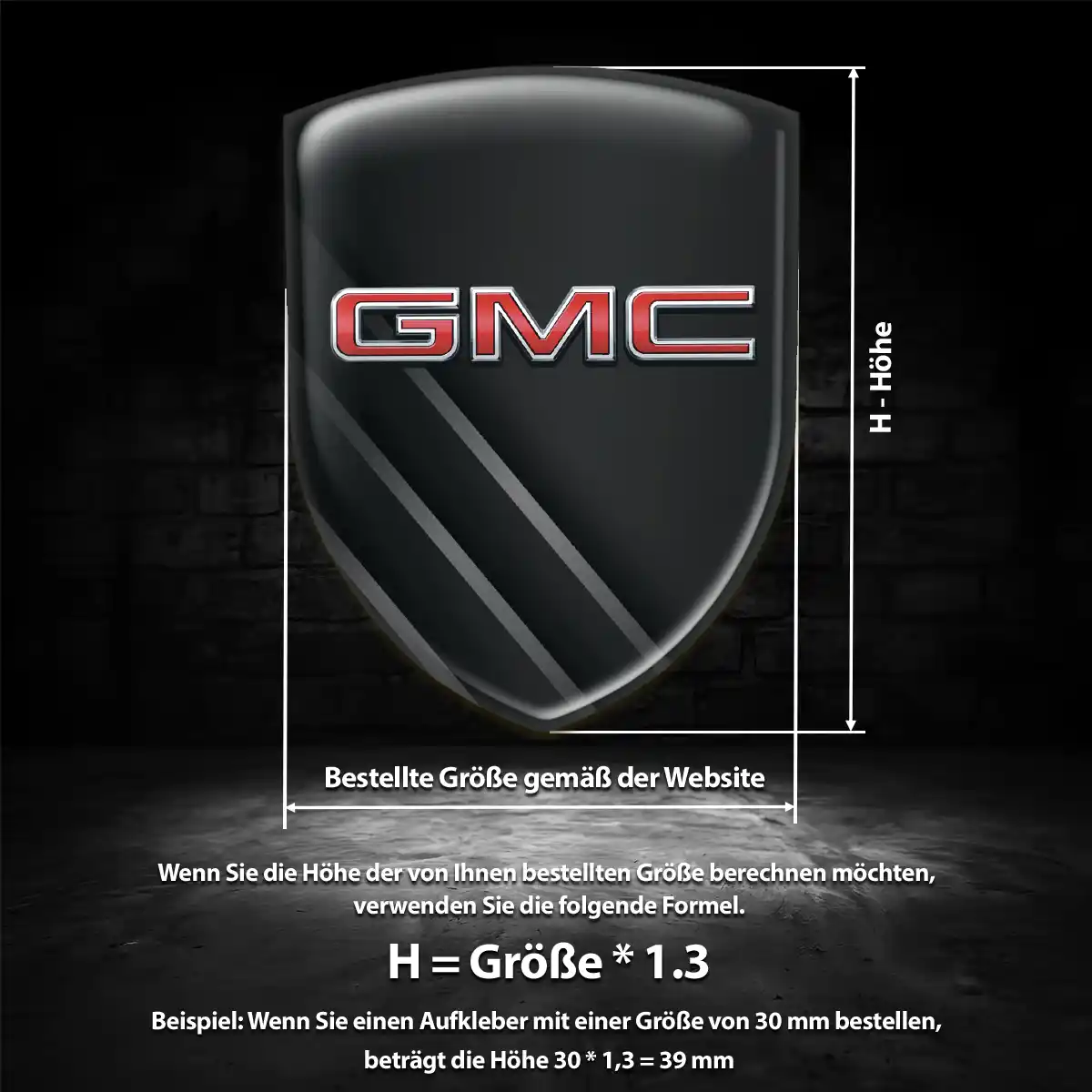 GMC 3D Gel Aufkleber Silikon Markenedition