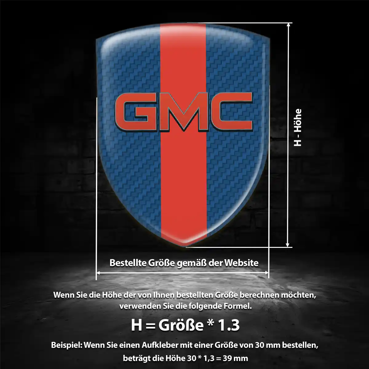 GMC 3D Gel Aufkleber Silikon Premium-Edition
