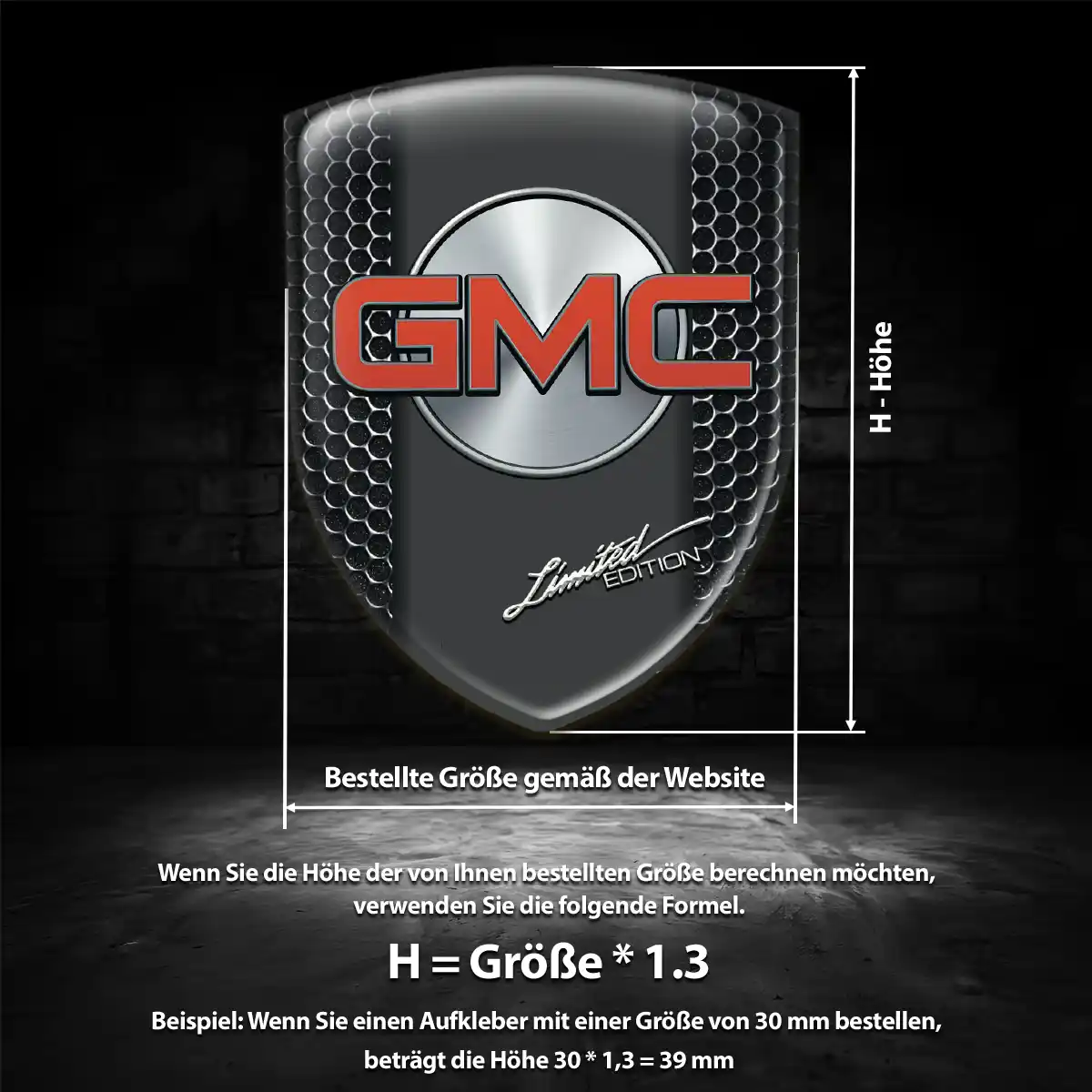 GMC 3D Gel Aufkleber Silikon Stilvolles Design