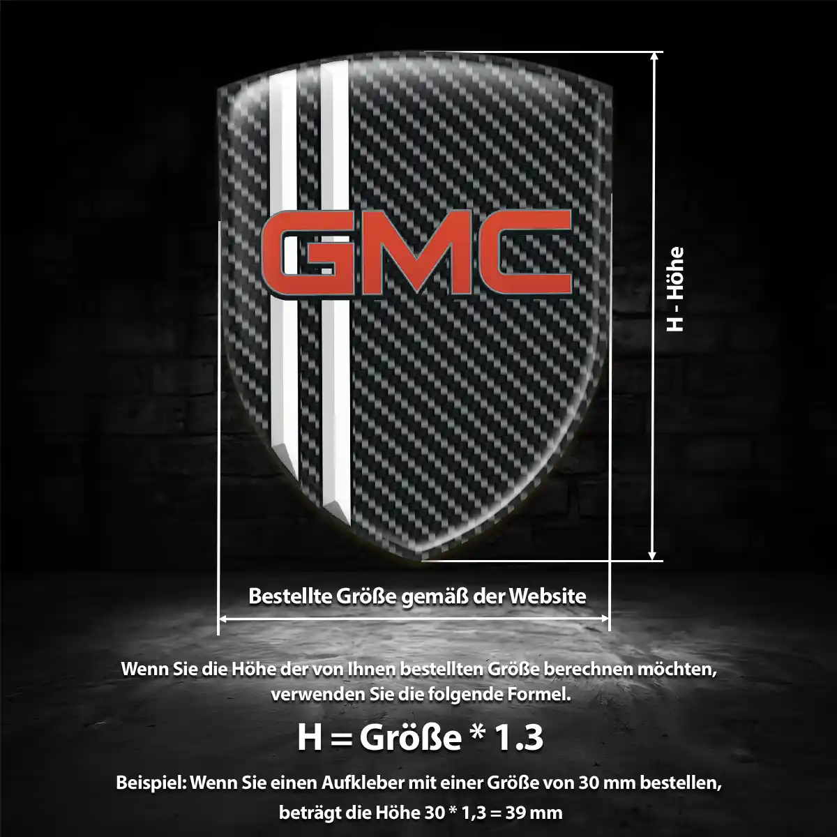 GMC 3D Gel Aufkleber Tuningfahrzeug