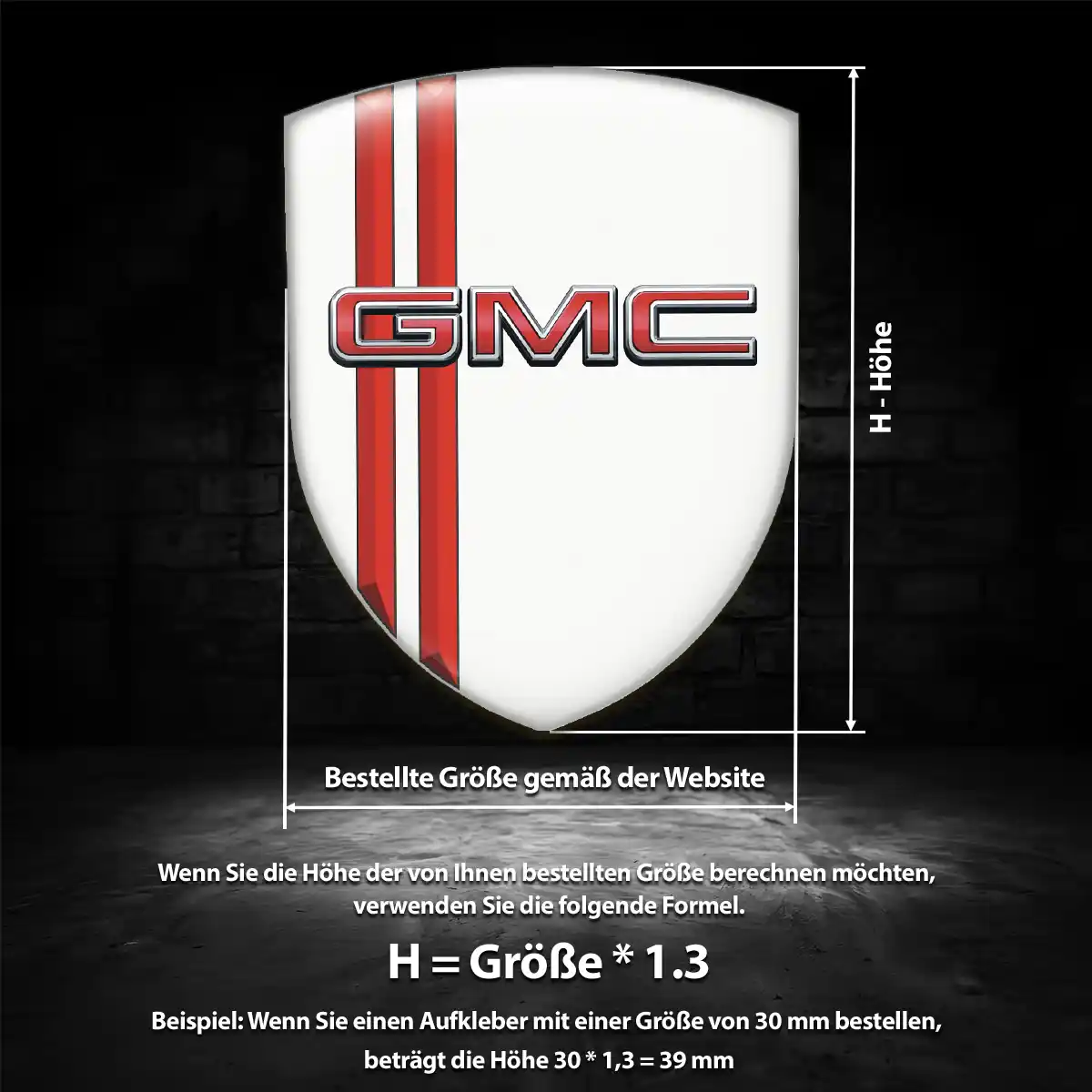 GMC 3D Gel Aufkleber Wappen Auto Elegantes Design