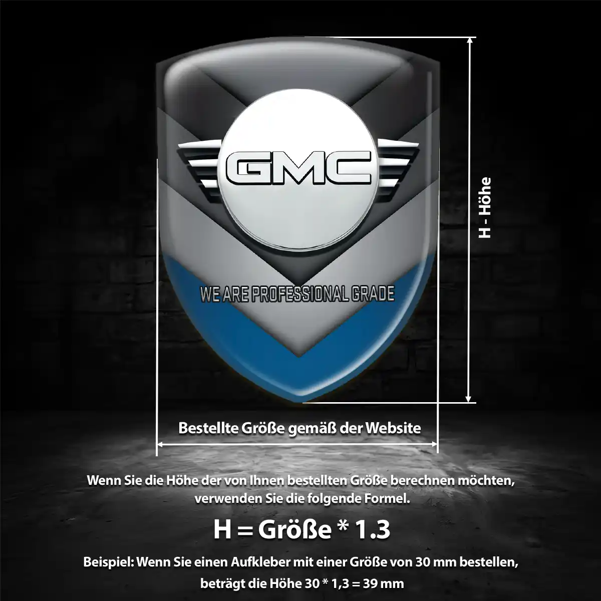 GMC 3D Gel Aufkleber Wappen Auto Hochwertiges Harz