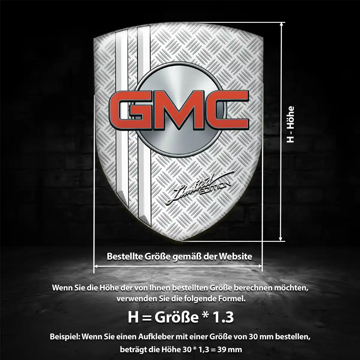 GMC 3D Gel Aufkleber Wappen Auto Premiumqualität