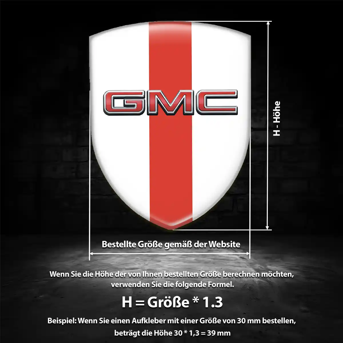 GMC 3D Gel Aufkleber Wappen Auto Tuningfahrzeug