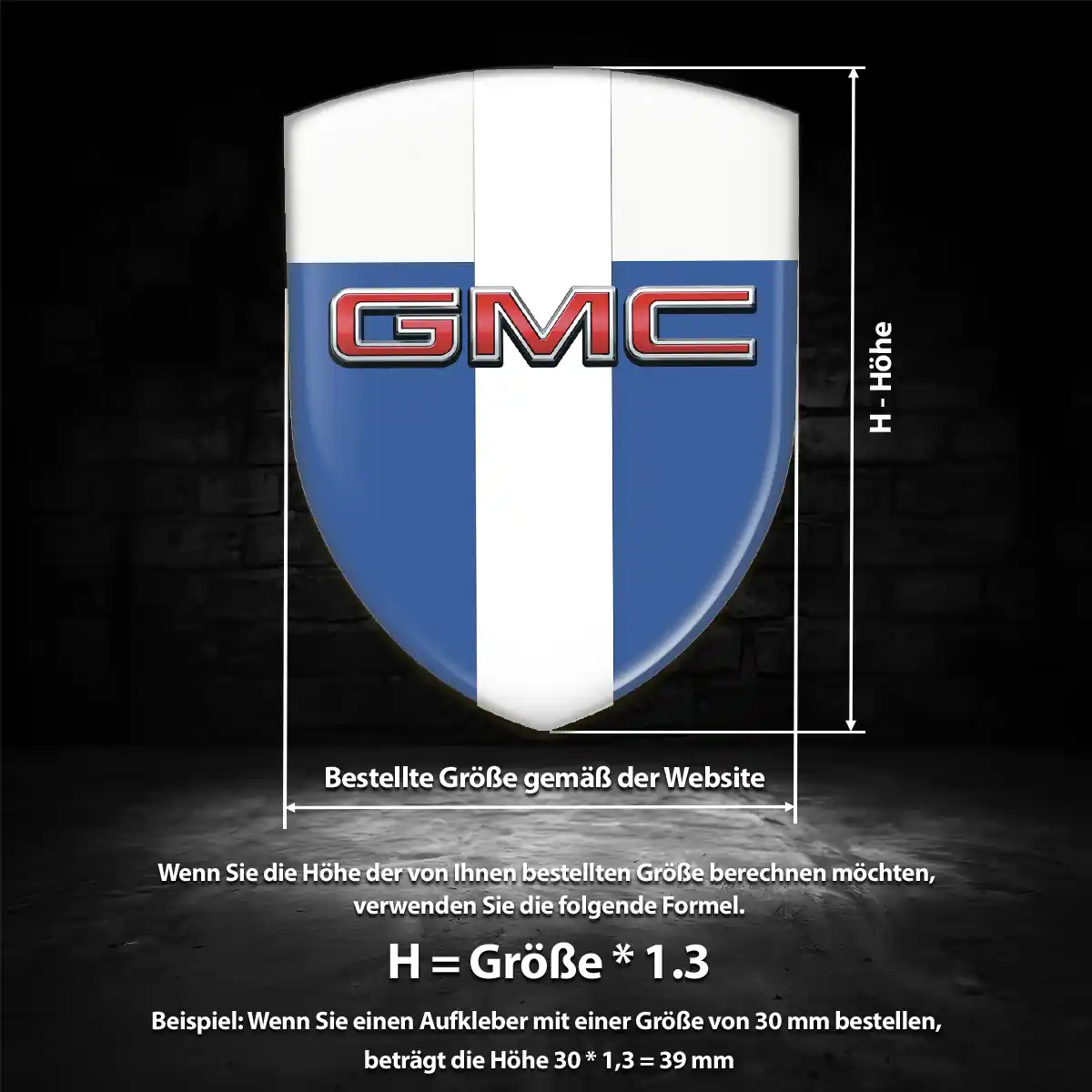 GMC 3D Gel Aufkleber Wappen Edles Design