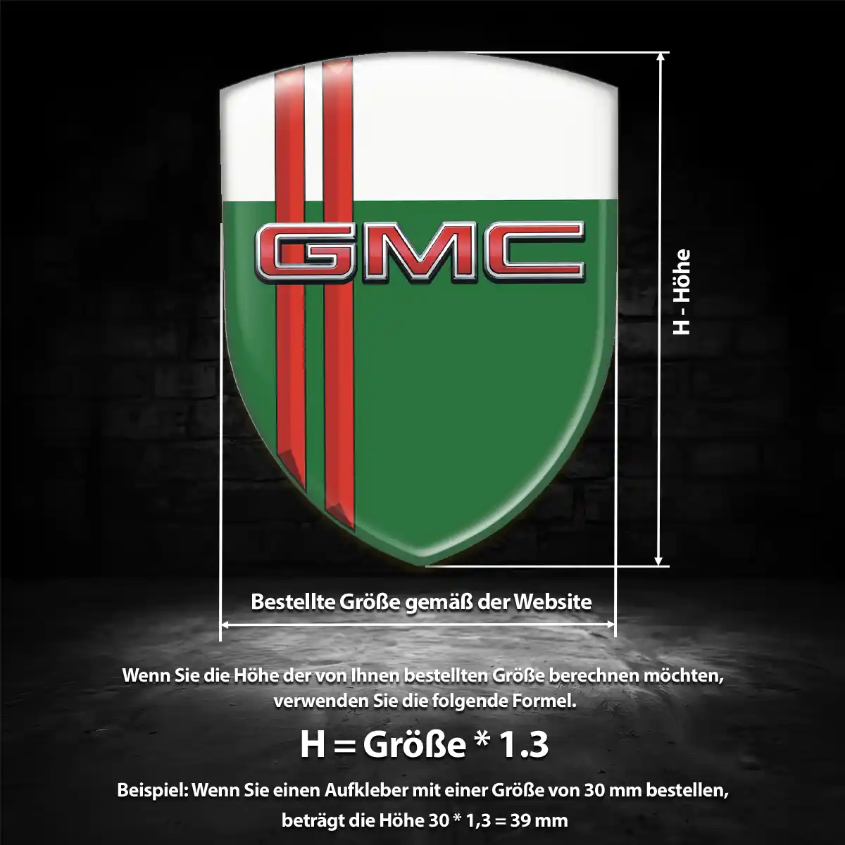 GMC 3D Gel Aufkleber Wappen Elegantes Design