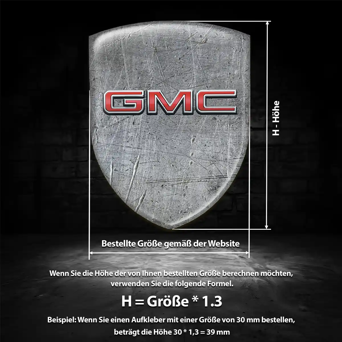 GMC 3D Gel Aufkleber Wappen Exterieurdesign