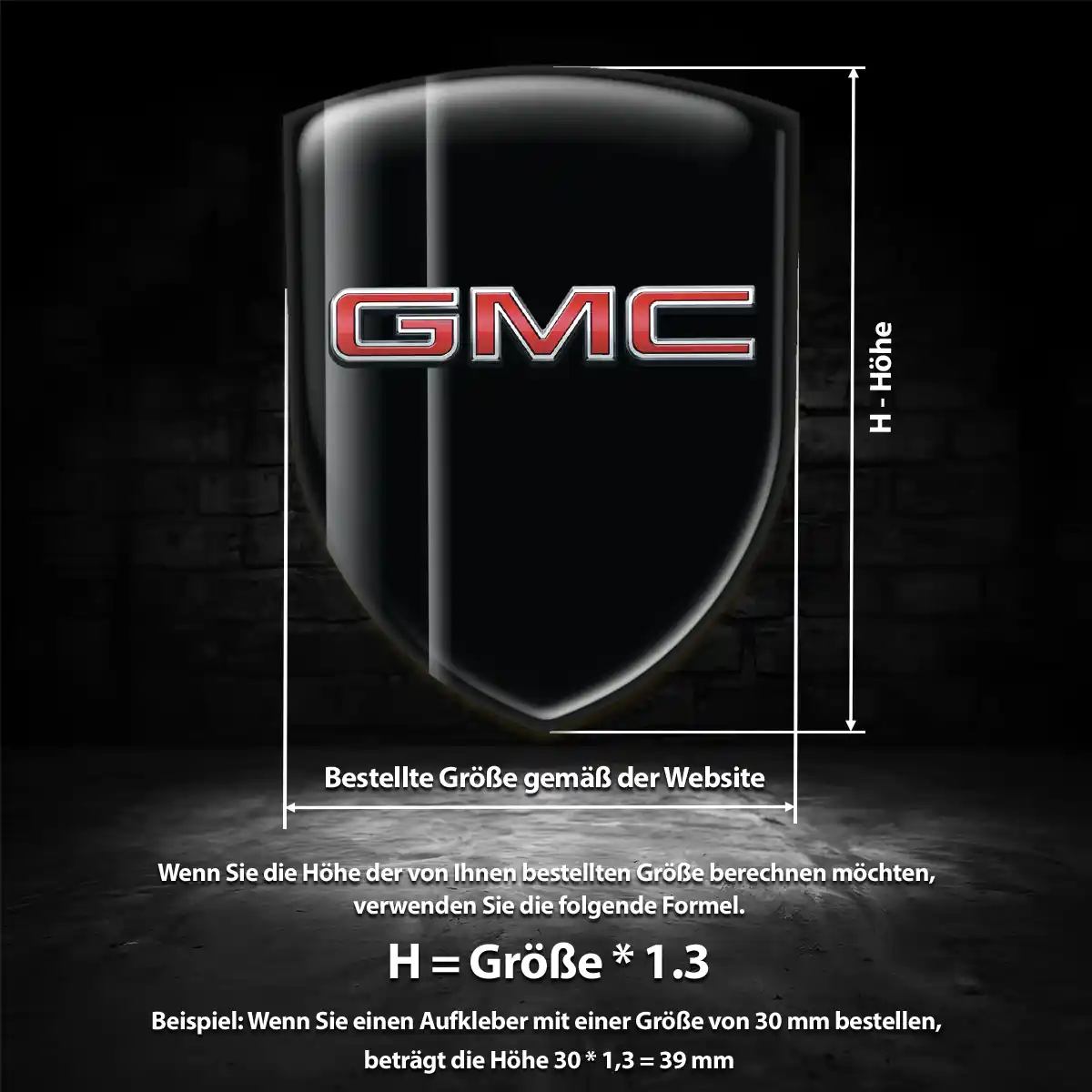 GMC 3D Gel Aufkleber Wappen Hochwertiges Harz