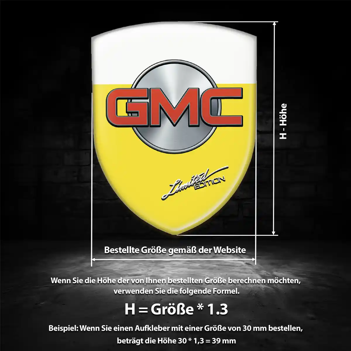 GMC 3D Gel Aufkleber Wappen Hohe Qualität