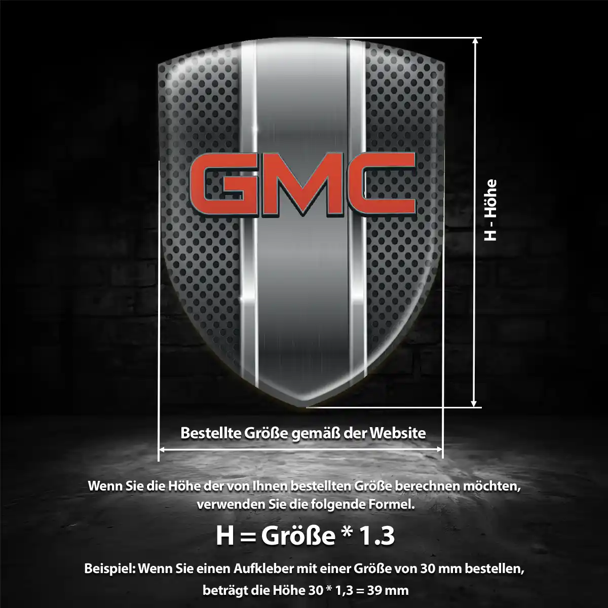GMC 3D Gel Aufkleber Wappen Luxus-Edition