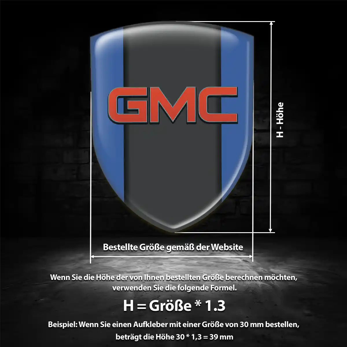 GMC 3D Gel Aufkleber Wappen Premium-Edition