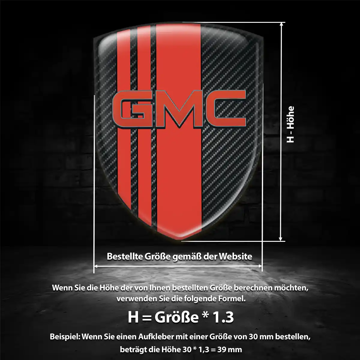 GMC 3D Gel Aufkleber Wappen Stilvolles Design