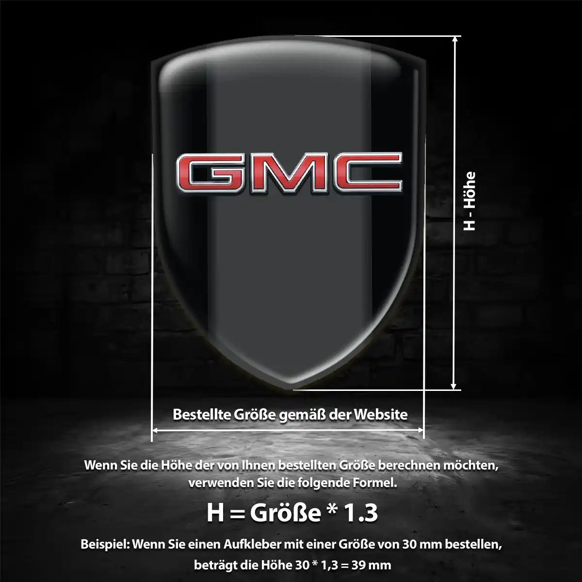 GMC 3D Gel Aufkleber Wappen Tuningfahrzeug