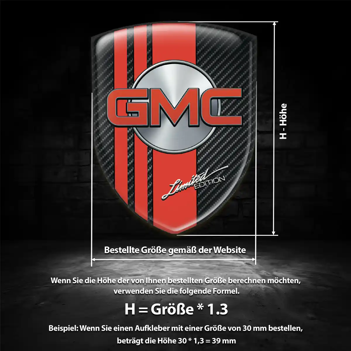 GMC Aufkleber 3D Gel Emblem Auto Hochwertiges Harz