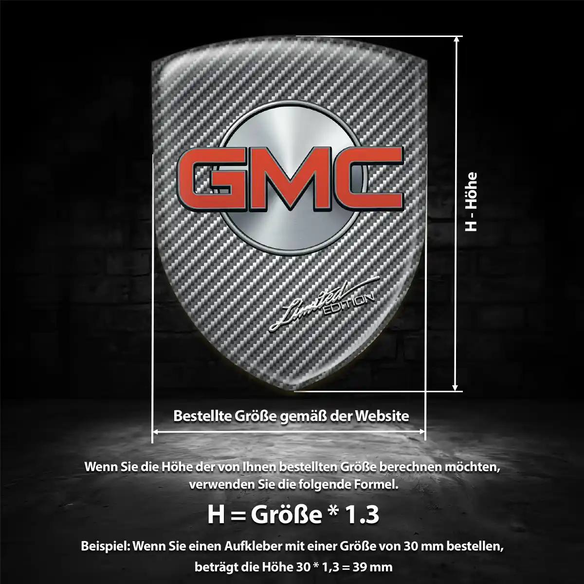 GMC Aufkleber 3D Gel Emblem Auto Premiumqualität