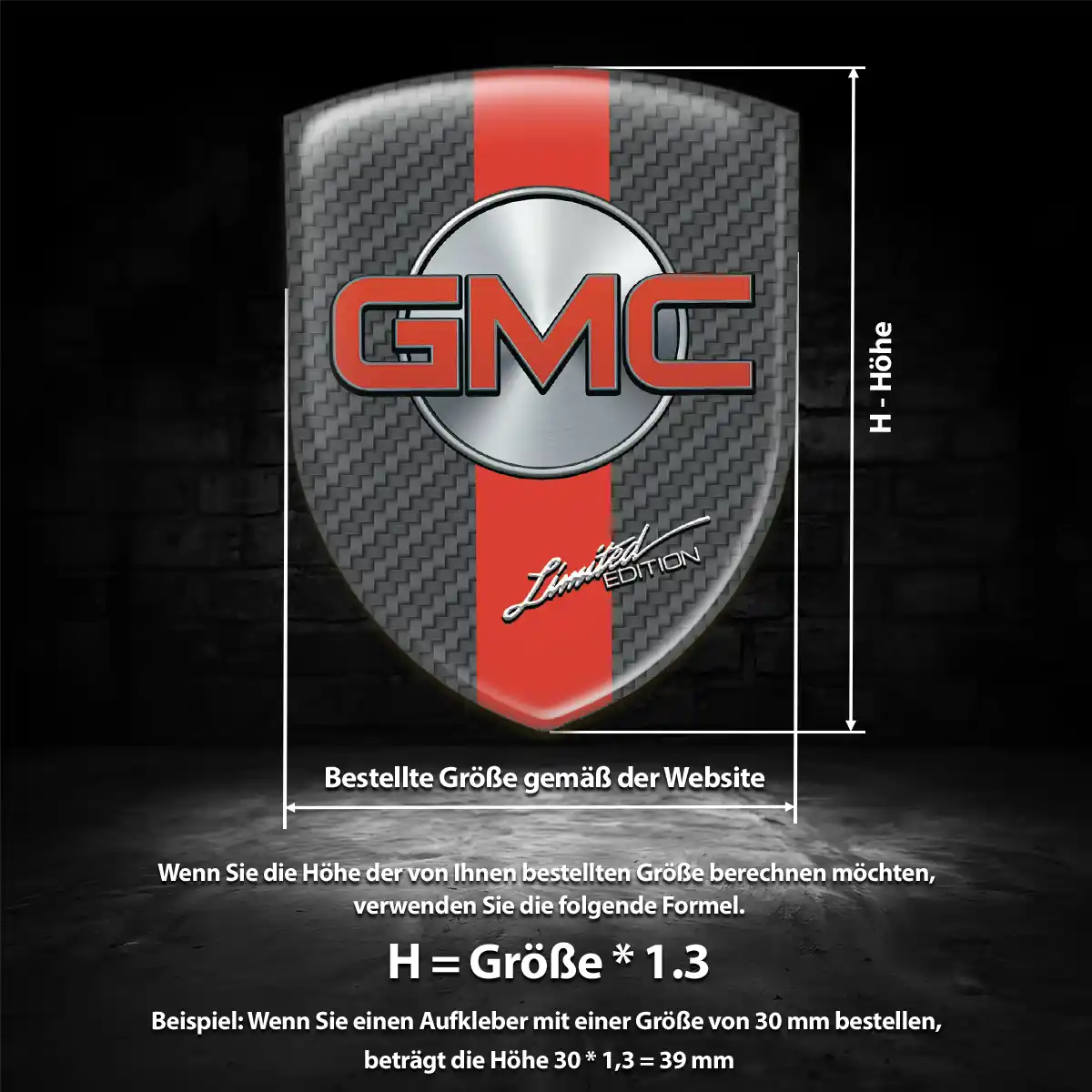 GMC Aufkleber 3D Gel Emblem Edles Design