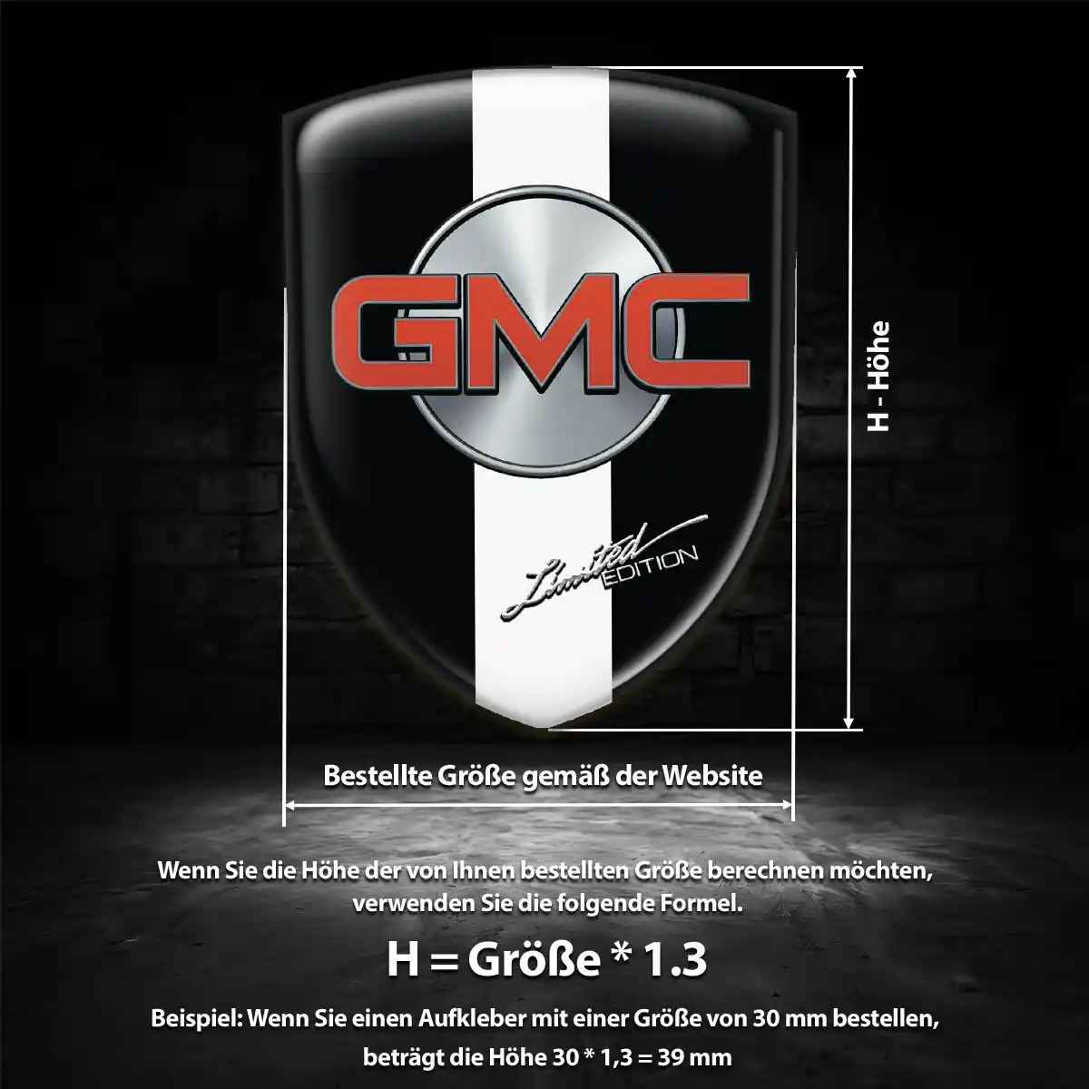 GMC Aufkleber 3D Gel Emblem Hochwertiges Harz