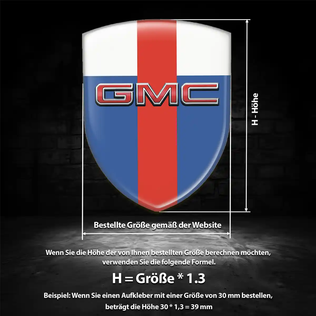 GMC Aufkleber 3D Gel Emblem Markenedition