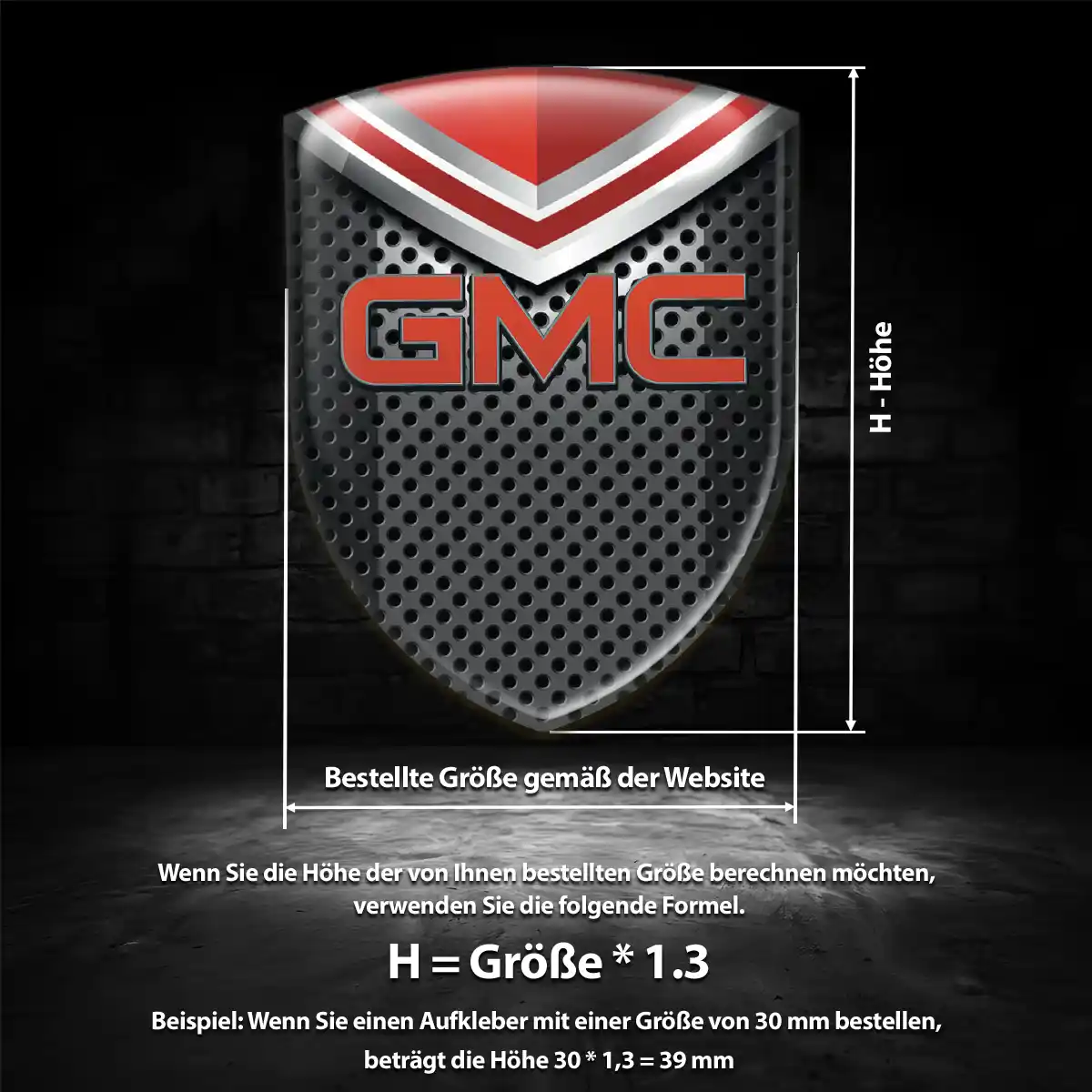 GMC Aufkleber 3D Gel Emblem Premiumqualität