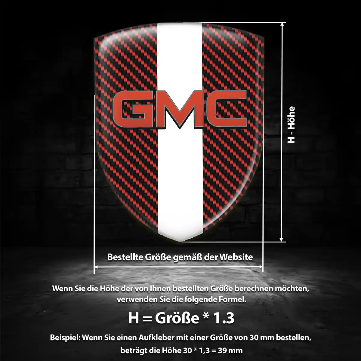 GMC Aufkleber 3D Gel Embleme Auto Hochwertiges Harz