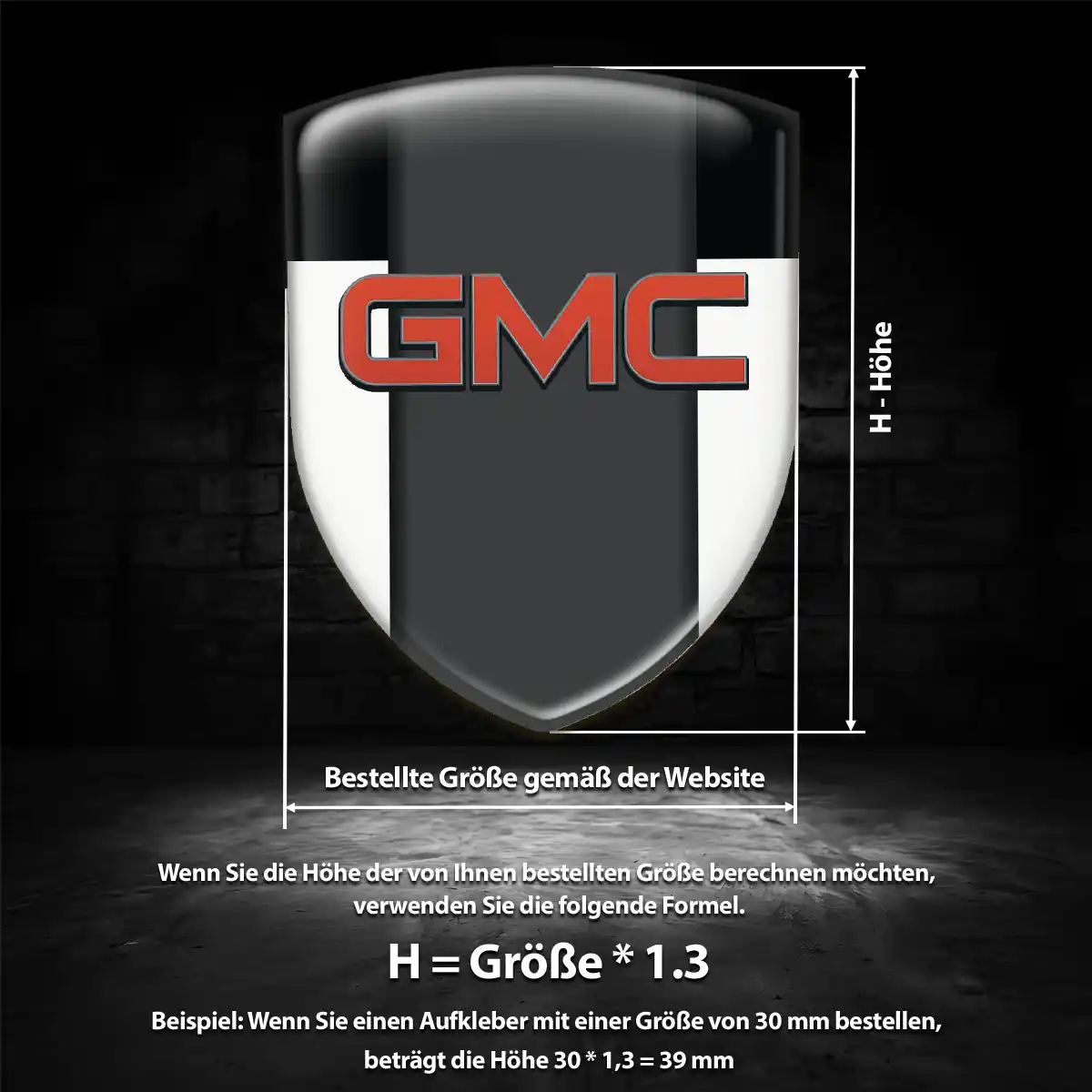 GMC Aufkleber 3D Gel Embleme Auto Interieurdesign