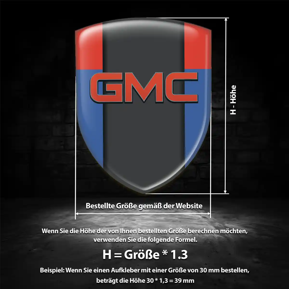 GMC Aufkleber 3D Gel Embleme Edles Design
