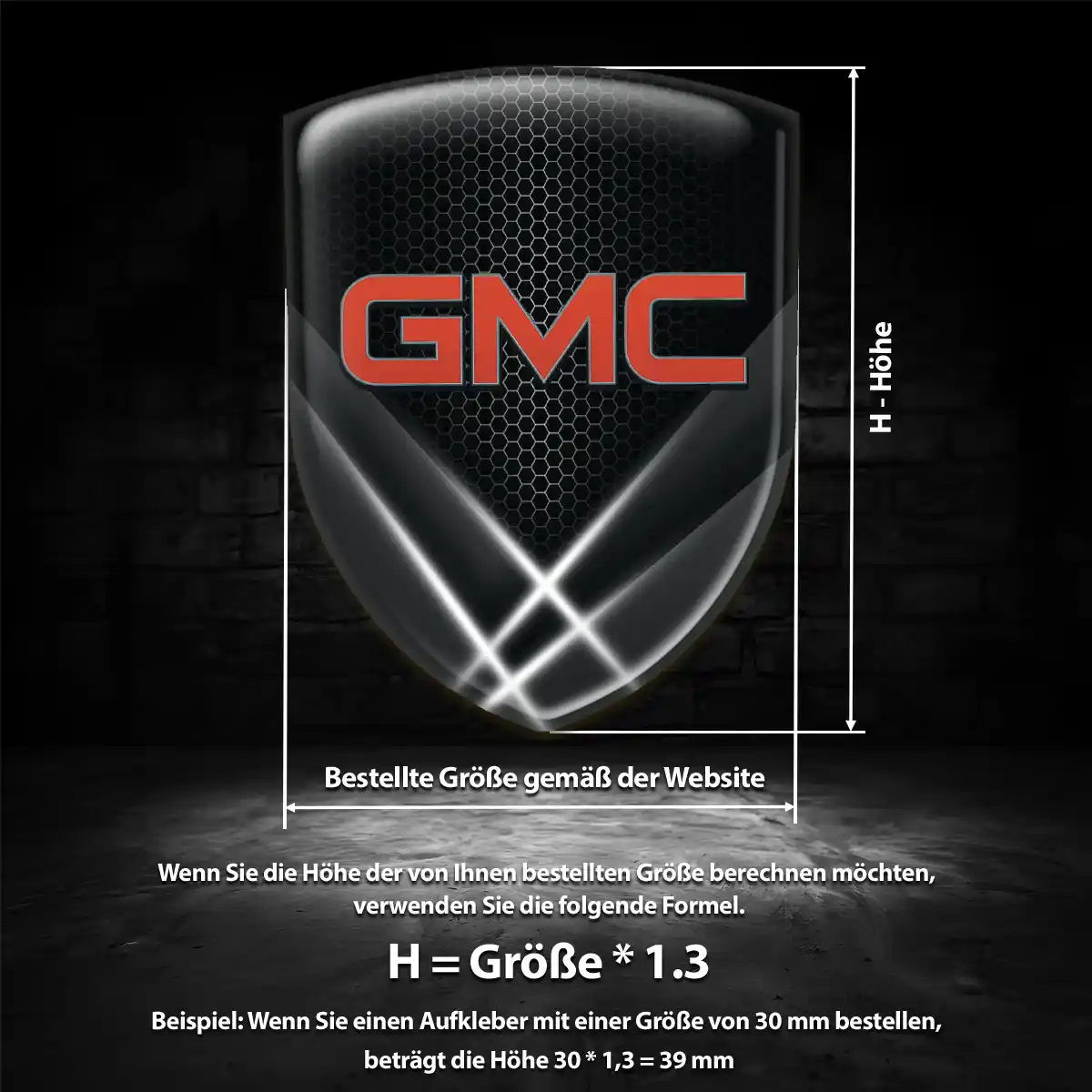 GMC Aufkleber 3D Gel Embleme Interieurdesign