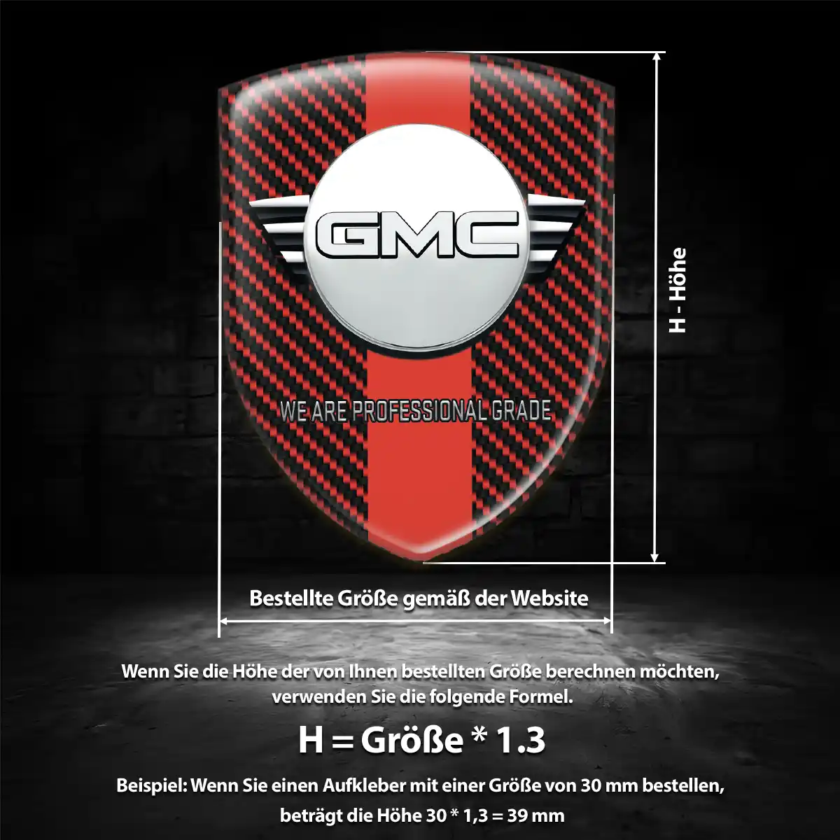 GMC Aufkleber 3D Gel Embleme Limitierte Auflage