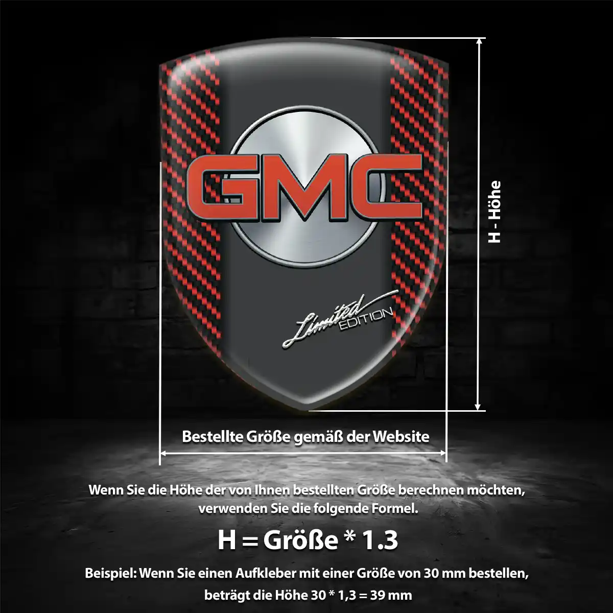 GMC Aufkleber 3D Gel Embleme Premium-Edition