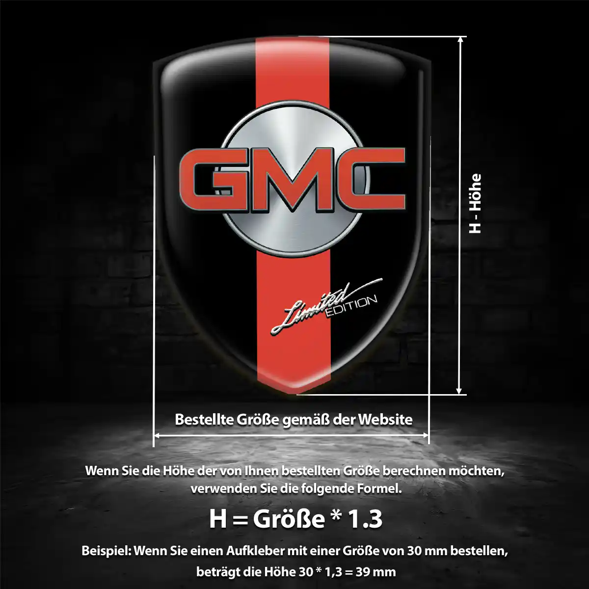 GMC Aufkleber 3D Gel Embleme Premiumqualität