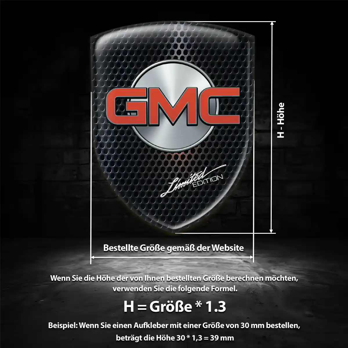 GMC Aufkleber 3D Gel Embleme Stilvolles Design