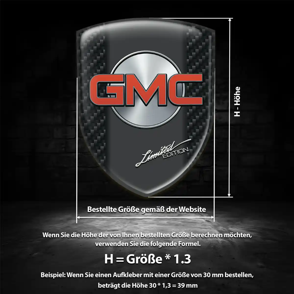 GMC Aufkleber 3D Gel Silikon Auto Hochwertiges Harz