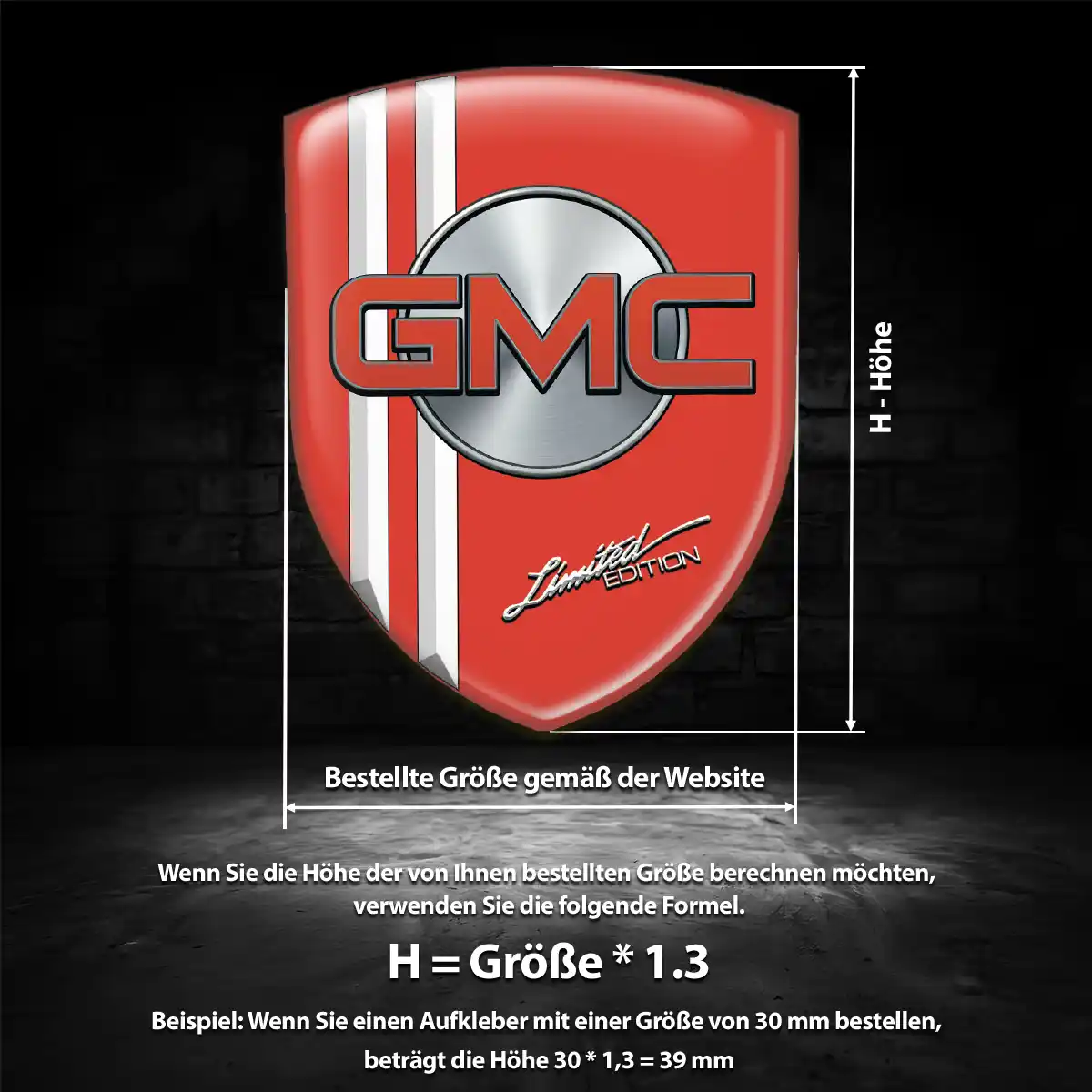 GMC Aufkleber 3D Gel Silikon Auto Interieurdesign