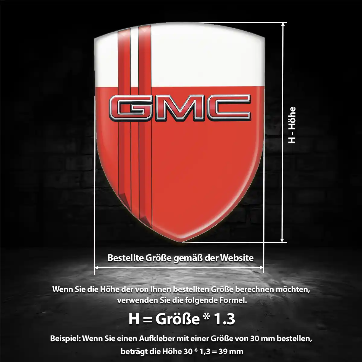 GMC Aufkleber 3D Gel Silikon Edles Design