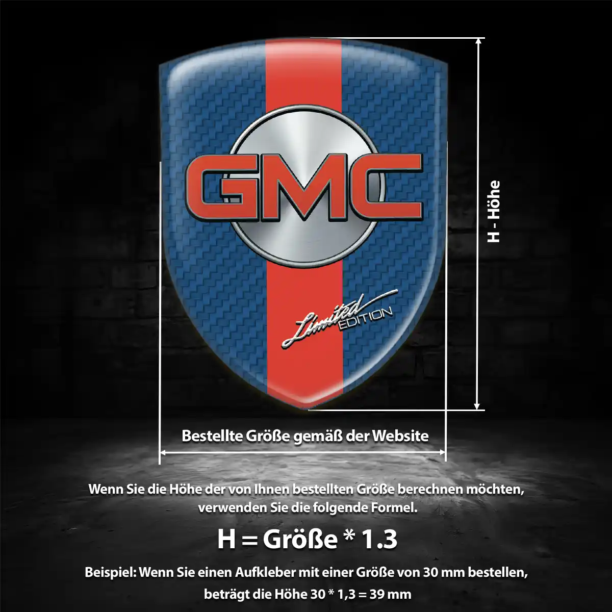 GMC Aufkleber 3D Gel Silikon Elegantes Design
