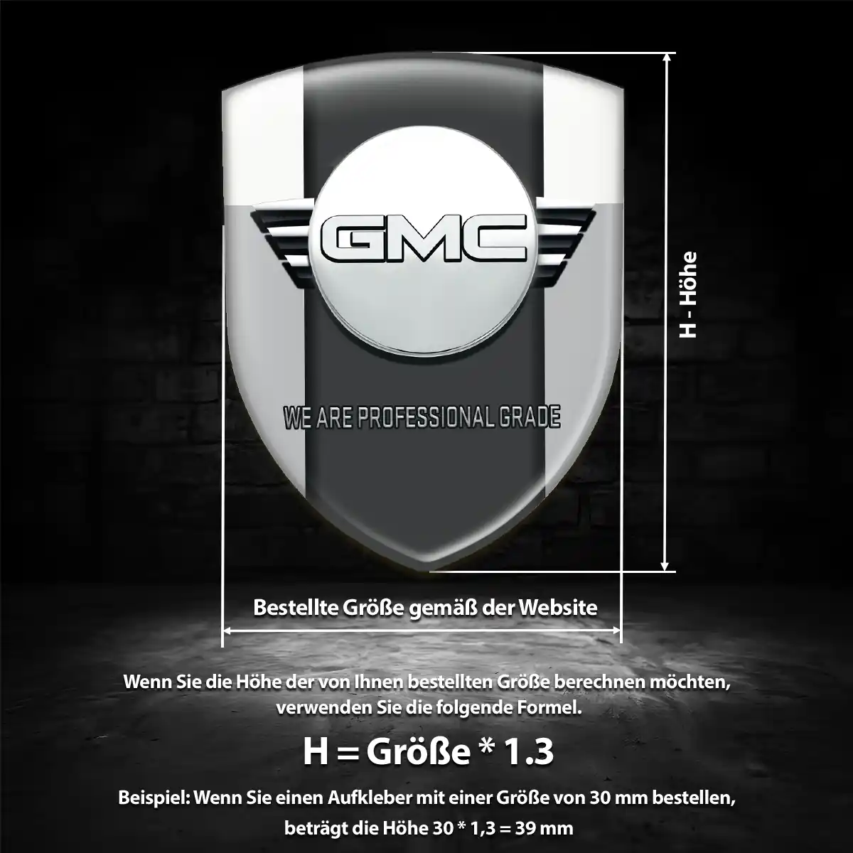 GMC Aufkleber 3D Gel Silikon Markenedition