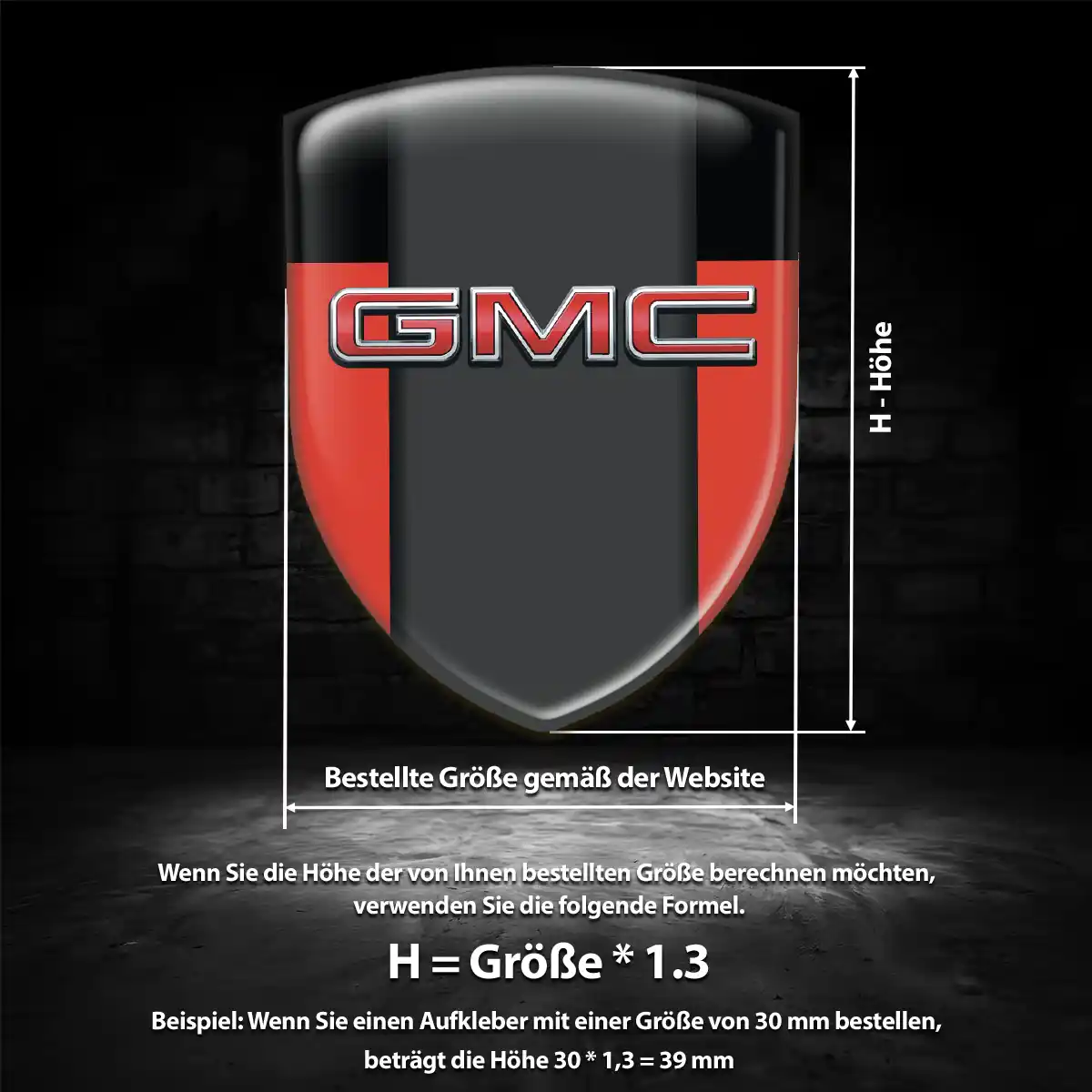 GMC Aufkleber 3D Gel Silikon Premium-Edition
