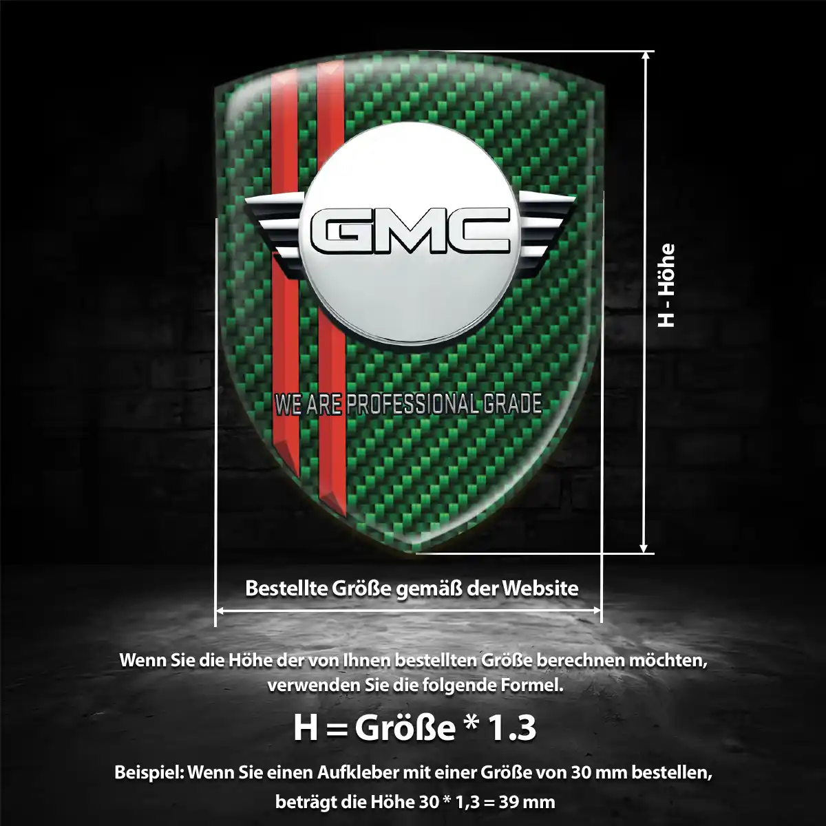 GMC Aufkleber 3D Gel Silikon Premiumqualität