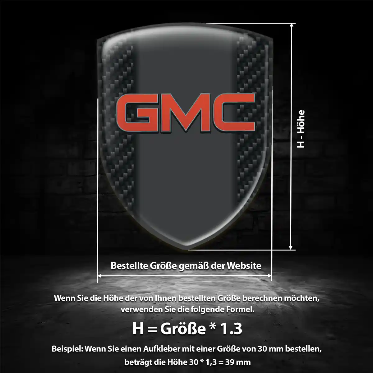 GMC Aufkleber 3D Gel Silikon Stilvolles Design