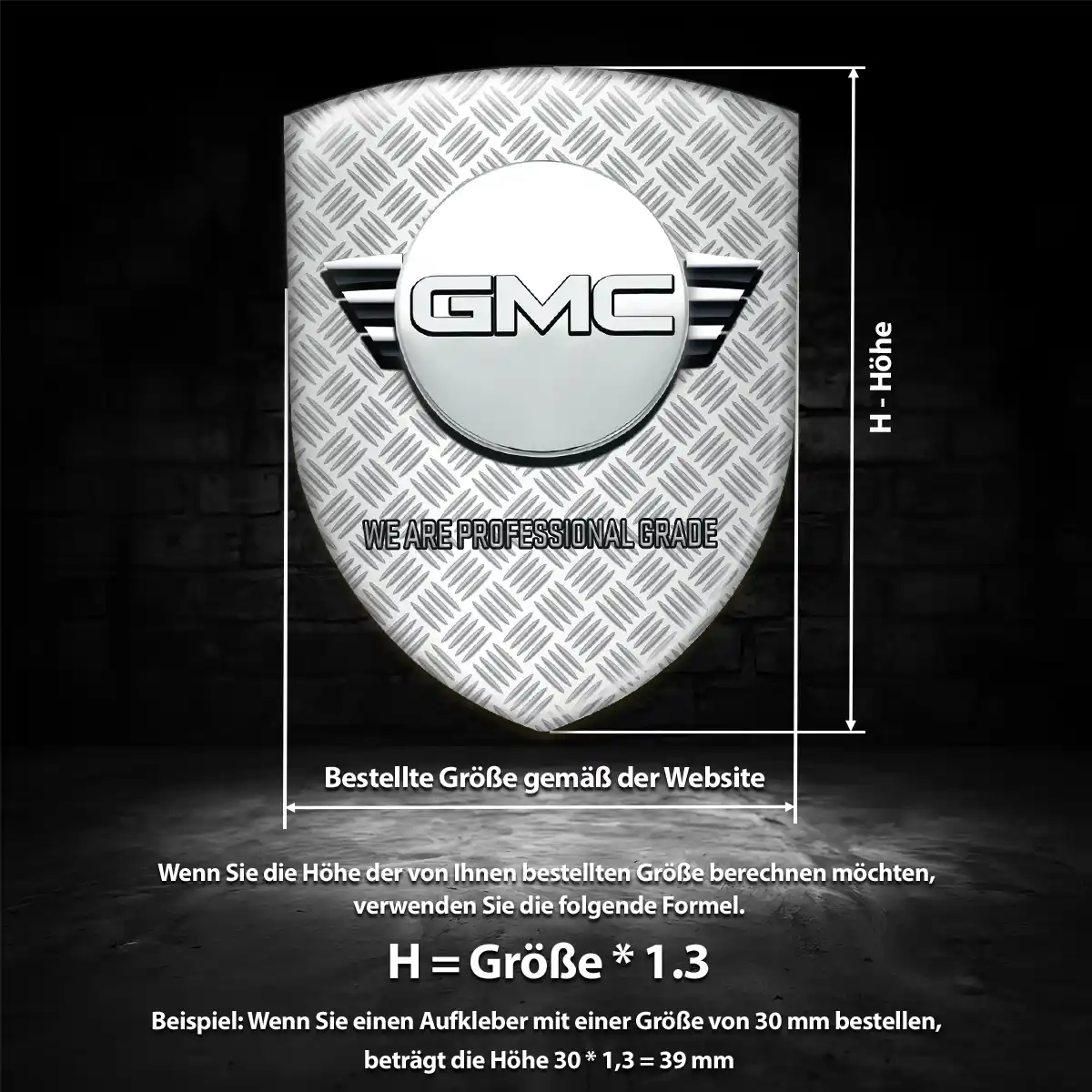 GMC Aufkleber 3D Gel Silikon Tuningfahrzeug