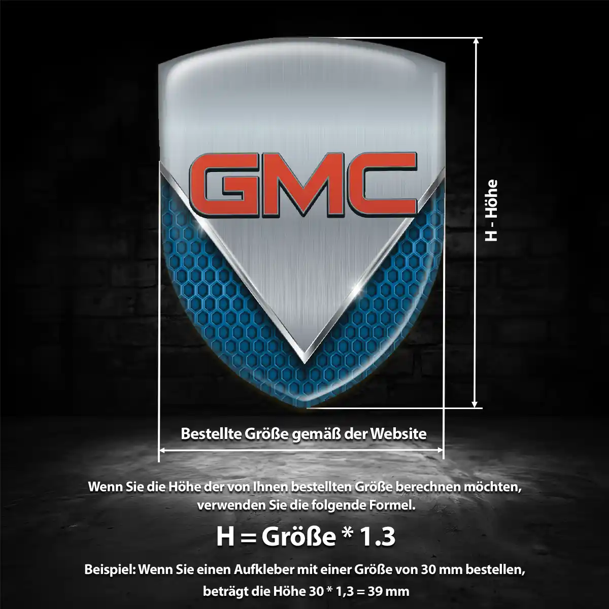 GMC Aufkleber 3D Gel Wappen Auto Elegantes Design