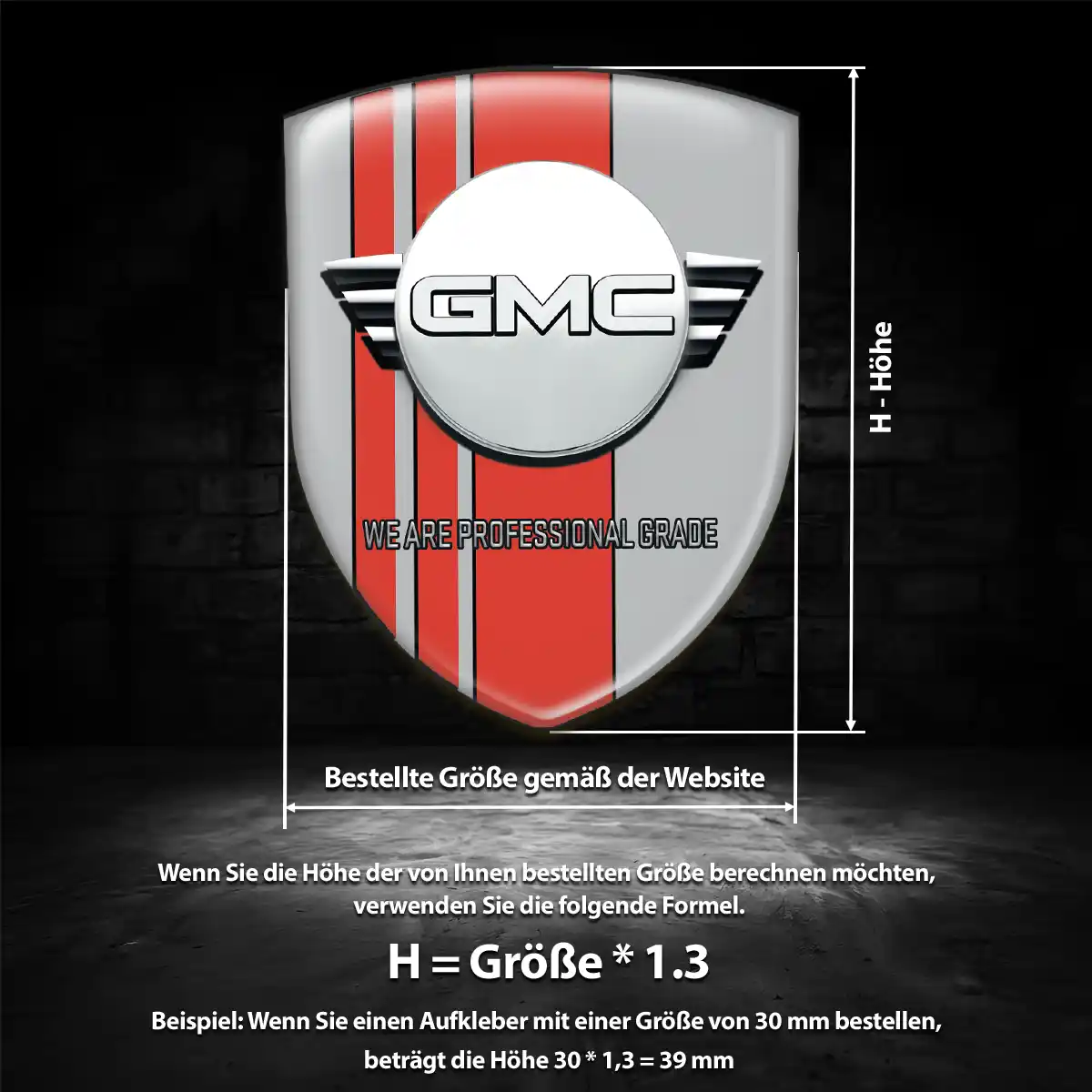 GMC Aufkleber 3D Gel Wappen Auto Hochwertiges Harz