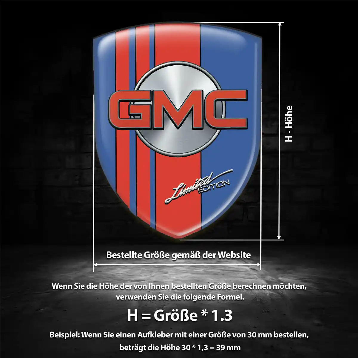 GMC Aufkleber 3D Gel Wappen Auto Interieurdesign