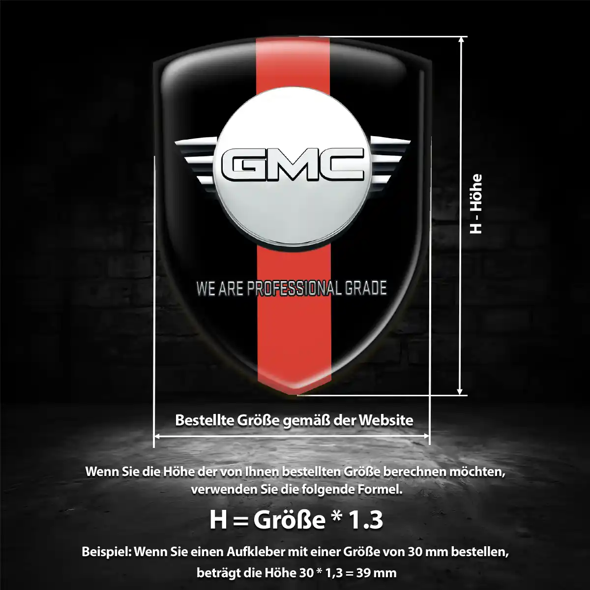 GMC Aufkleber 3D Gel Wappen Auto Markenedition