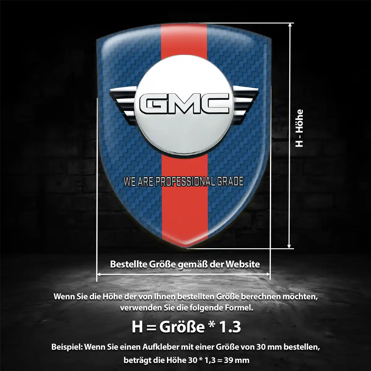 GMC Aufkleber 3D Gel Wappen Auto Premiumqualität