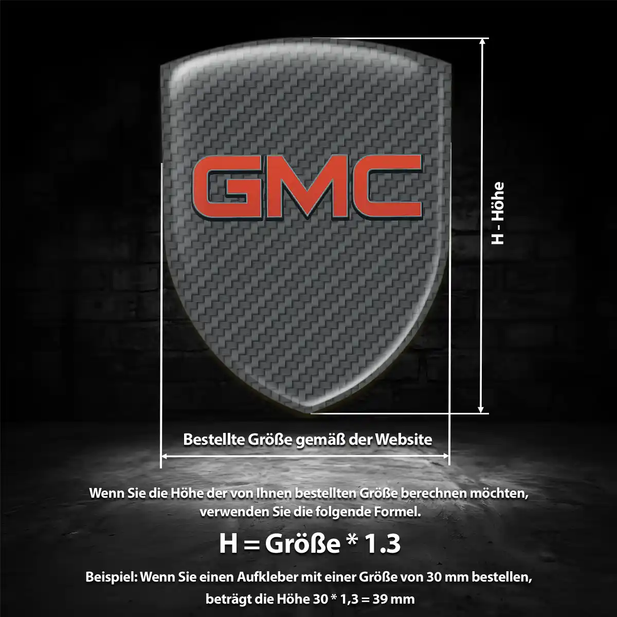 GMC Aufkleber 3D Gel Wappen Auto Tuningfahrzeug