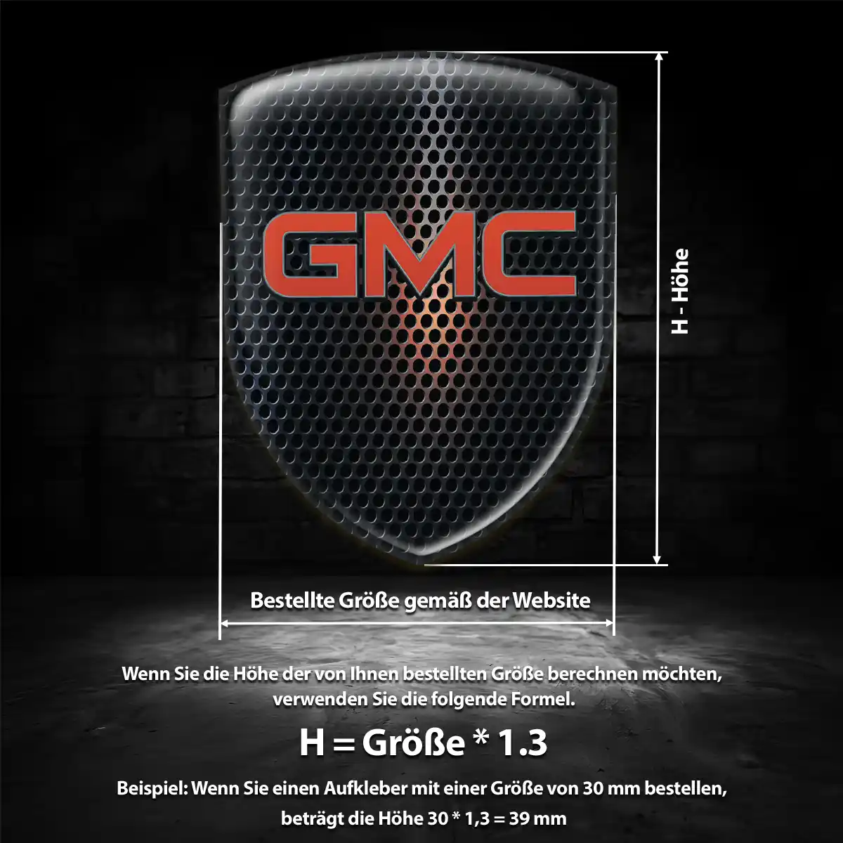 GMC Aufkleber 3D Gel Wappen Edles Design