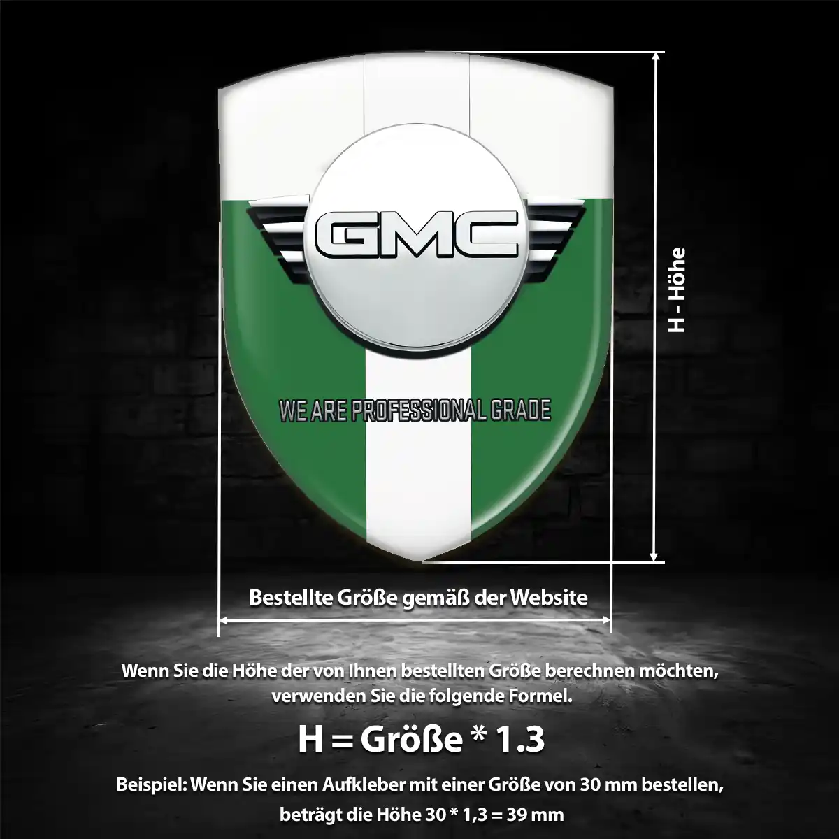 GMC Aufkleber 3D Gel Wappen Elegantes Design