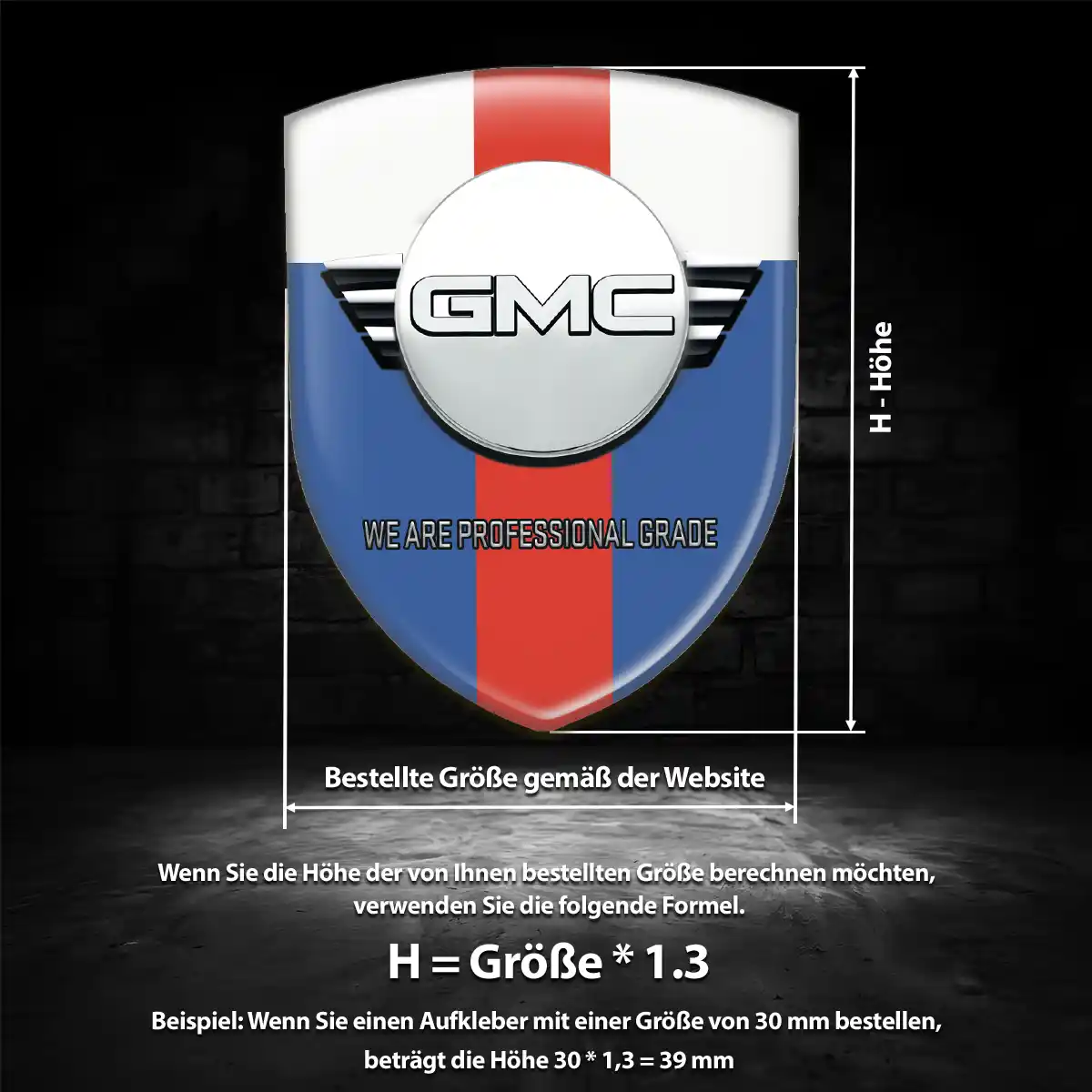 GMC Aufkleber 3D Gel Wappen Exterieurdesign