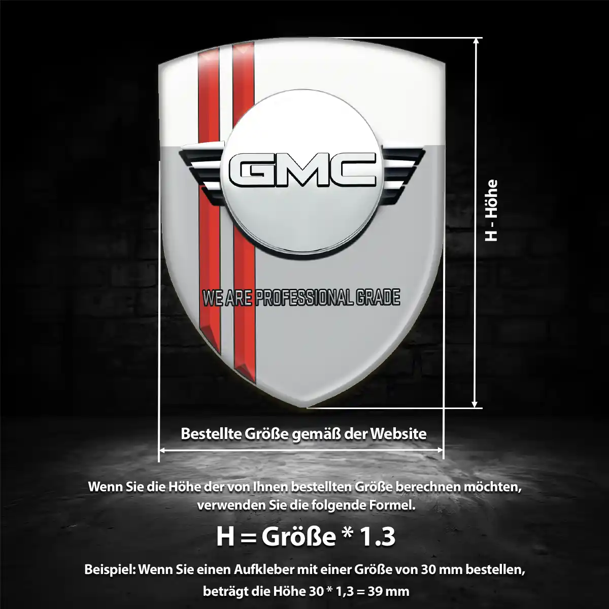 GMC Aufkleber 3D Gel Wappen Hochwertiges Harz